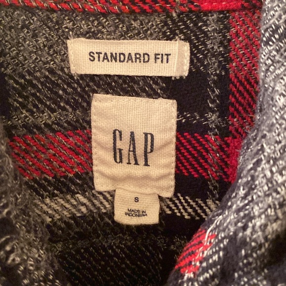 GAP Heavyweight Flannel Standard Fit Red Black Gray White Small Men’s - Picture 5 of 6
